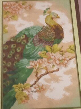 GORGEOUS CROSSDECOR CROSS STITCH GREEN PEACOCK DA903, NEW!